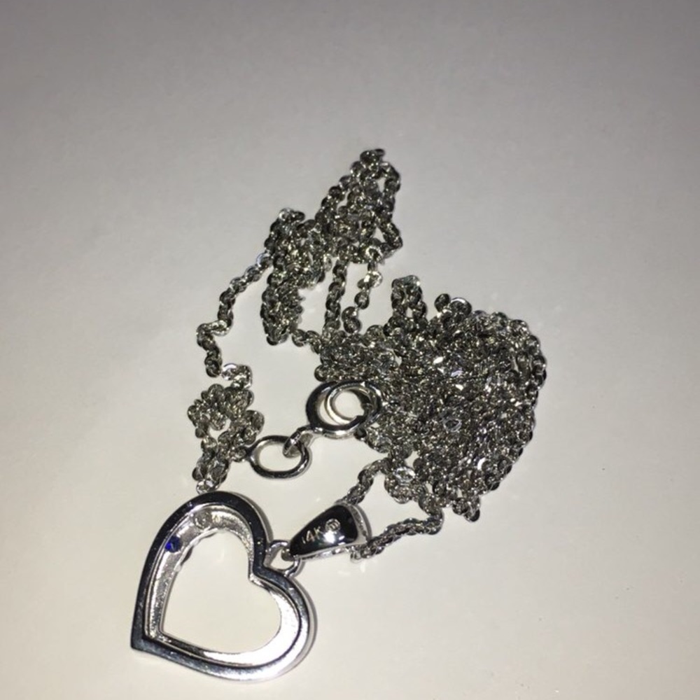 14KGold Heart Sapphire/Diamond Necklace Ben Bridge - Picture 7 of 7